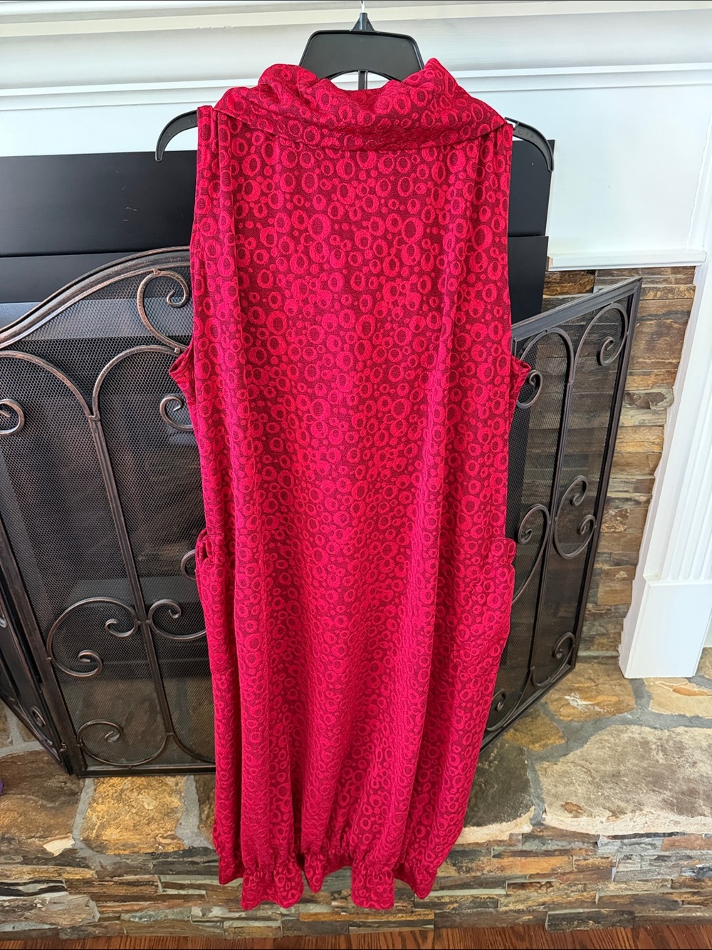 Zadie B’s Sleeveless Red Patterned Button Dress - Picture 4 of 4